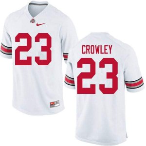 NCAA Ohio State Buckeyes Men's #23 Marcus Crowley White Nike Football College Jersey WOB8345BA